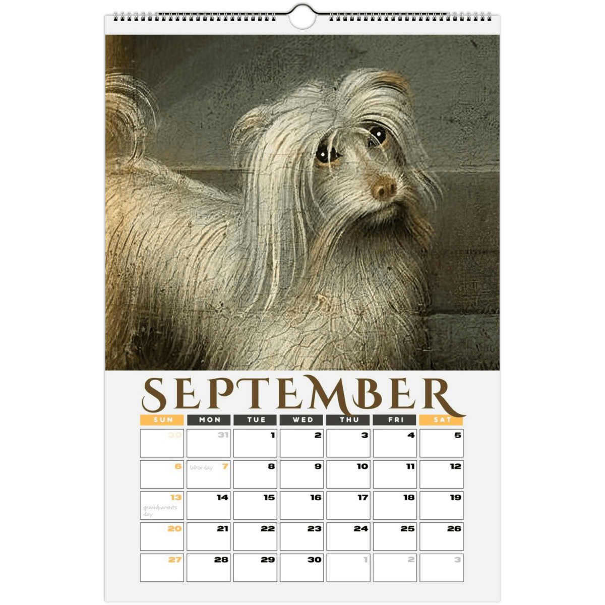 2026 Medieval Dogs Wall Calendar - DecorhardcorePrint Material