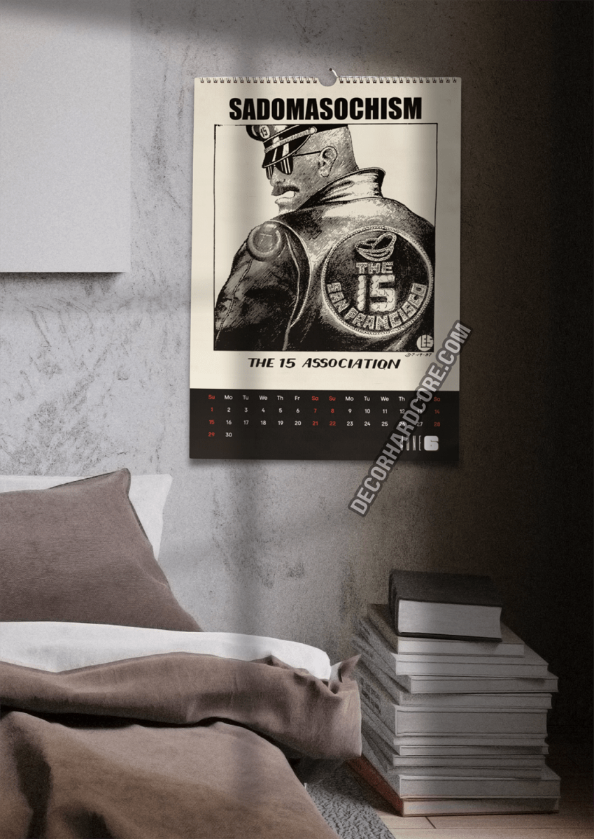 2025 Vintage Gay Leather Bars Wall Calendar - DecorhardcorePrint Material