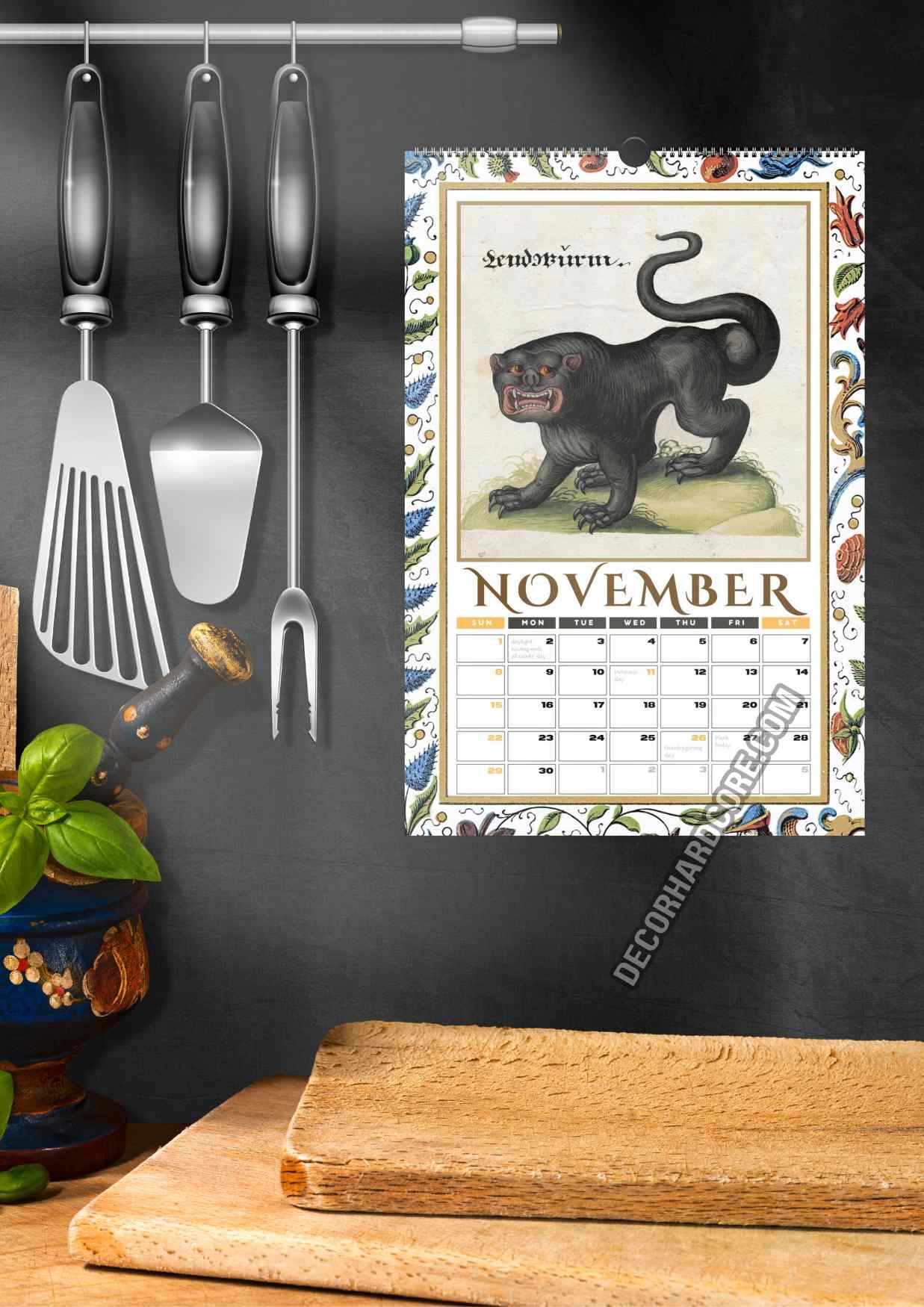 2026 Medieval Freaks Wall Calendar - DecorhardcorePrint Material