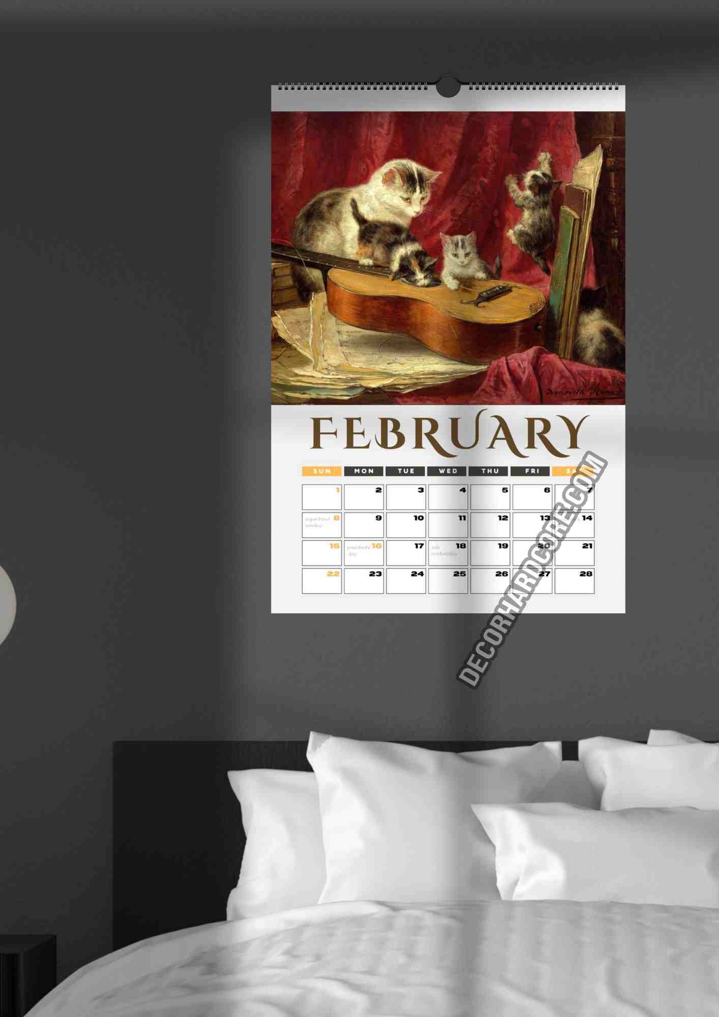 2026 Musical Cats Wall Calendar - DecorhardcorePrint Material