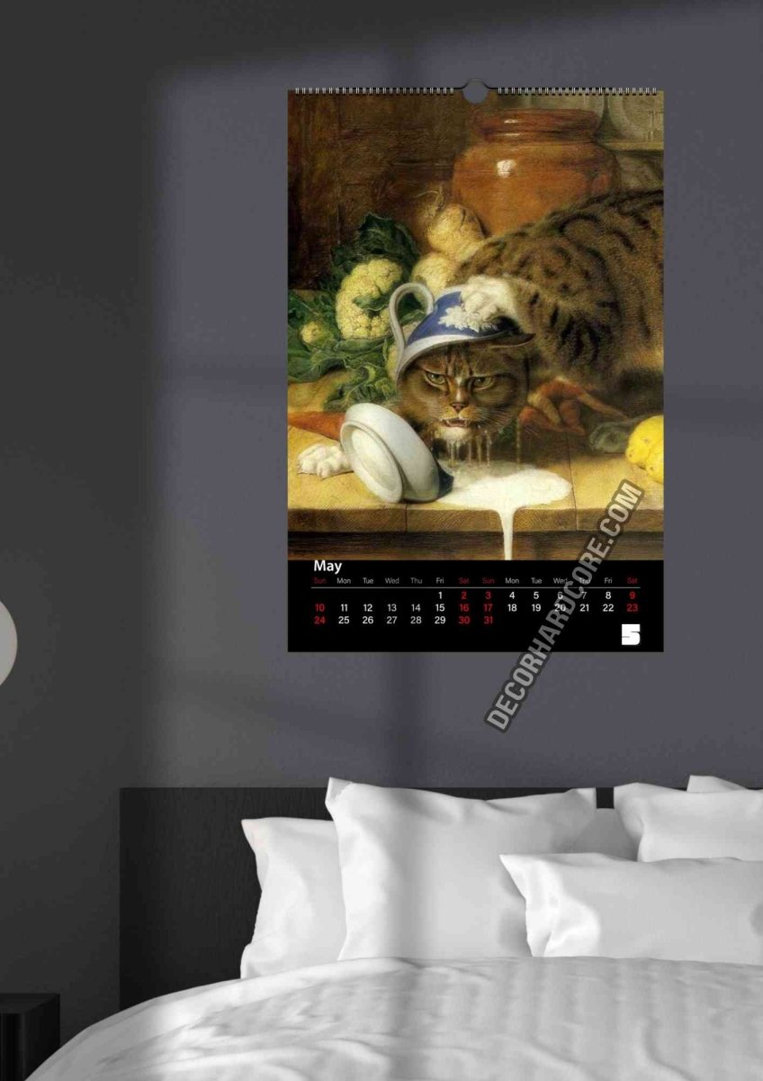 2026 Cats Stealing Food Wall Calendar - DecorhardcorePrint Material