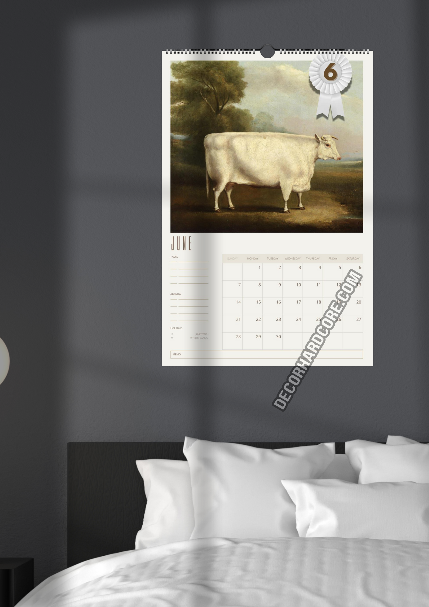 2026 Prize Cows in Primitive Paintings Wall Calendar