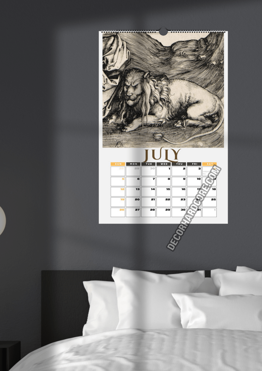 2026 Medieval Lions Wall Calendar - DecorhardcorePrint Material