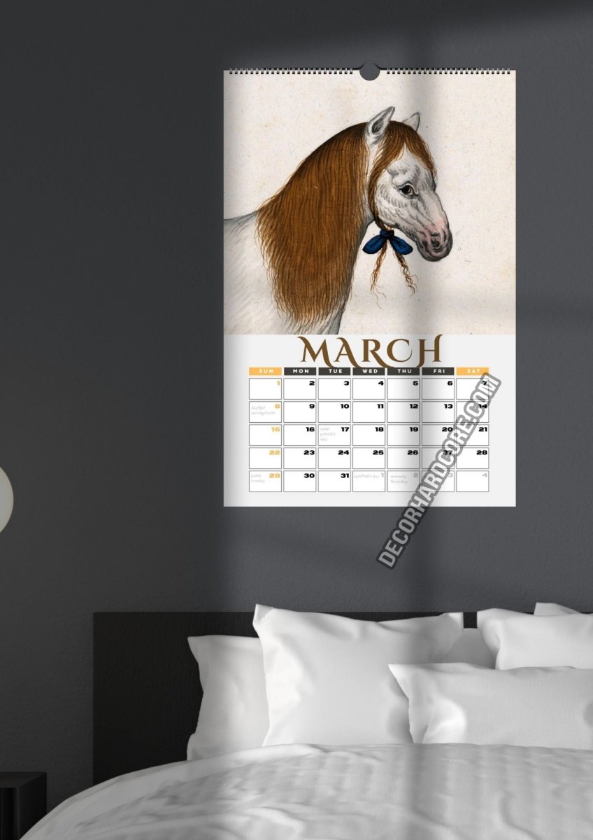 2026 Medieval Horses Wall Calendar - DecorhardcorePrint Material