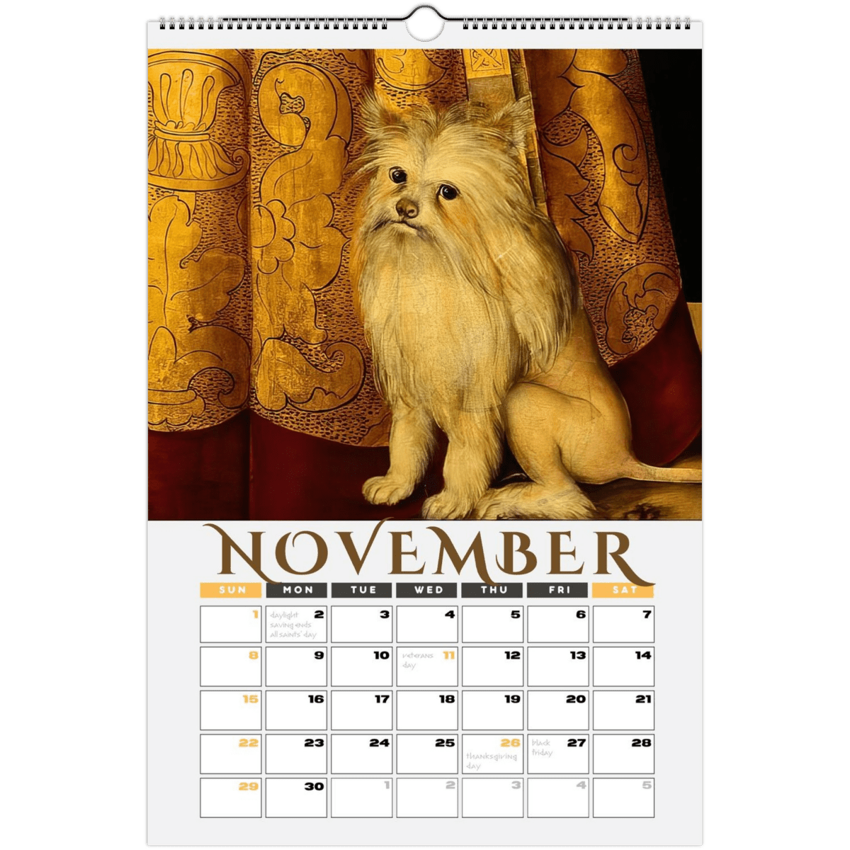2026 Medieval Dogs Wall Calendar - DecorhardcorePrint Material