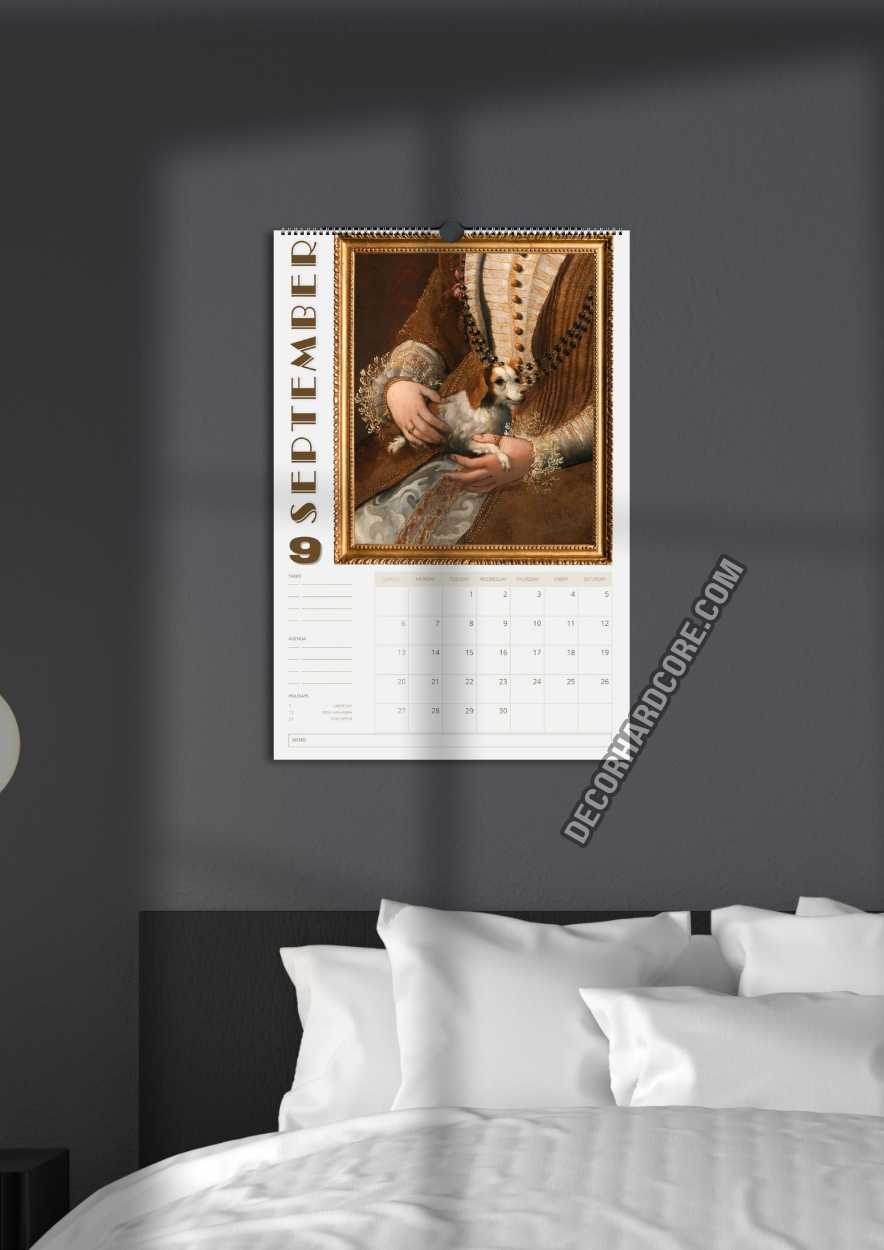2026 Ugly Dogs In Renaissance Paintings Wall Calendar - DecorhardcoreCalendars