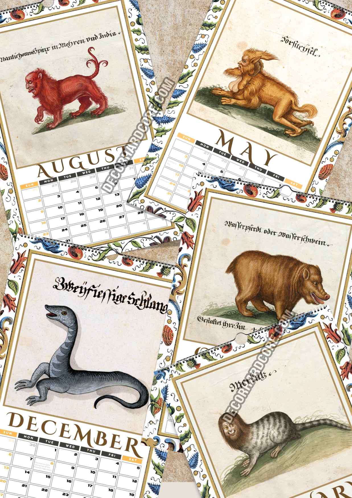2026 Medieval Freaks Wall Calendar - DecorhardcorePrint Material