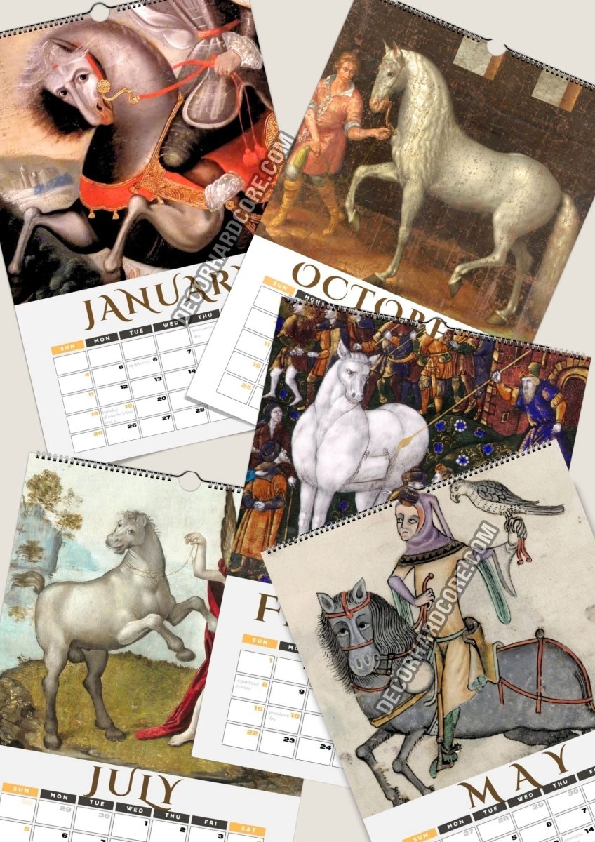 2026 Medieval Horses Wall Calendar - DecorhardcorePrint Material