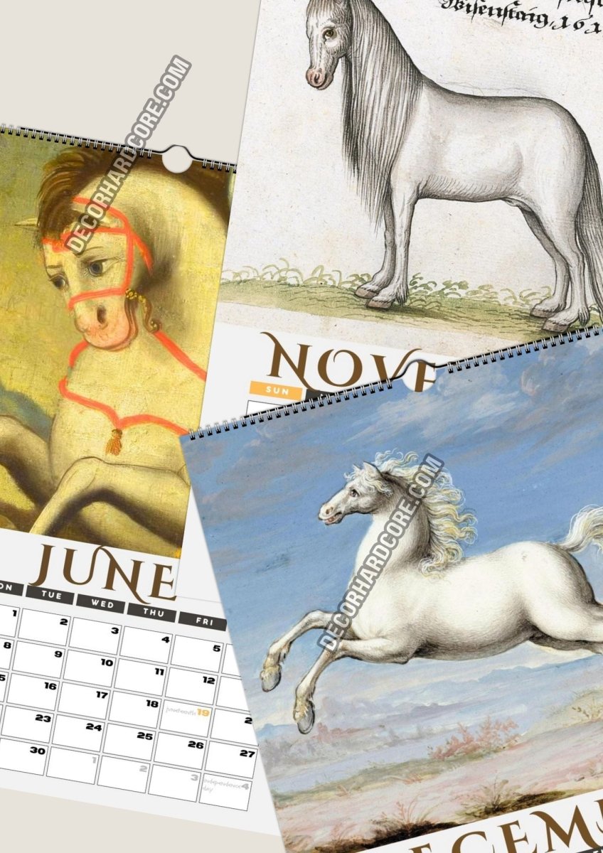 2026 Medieval Horses Wall Calendar - DecorhardcorePrint Material