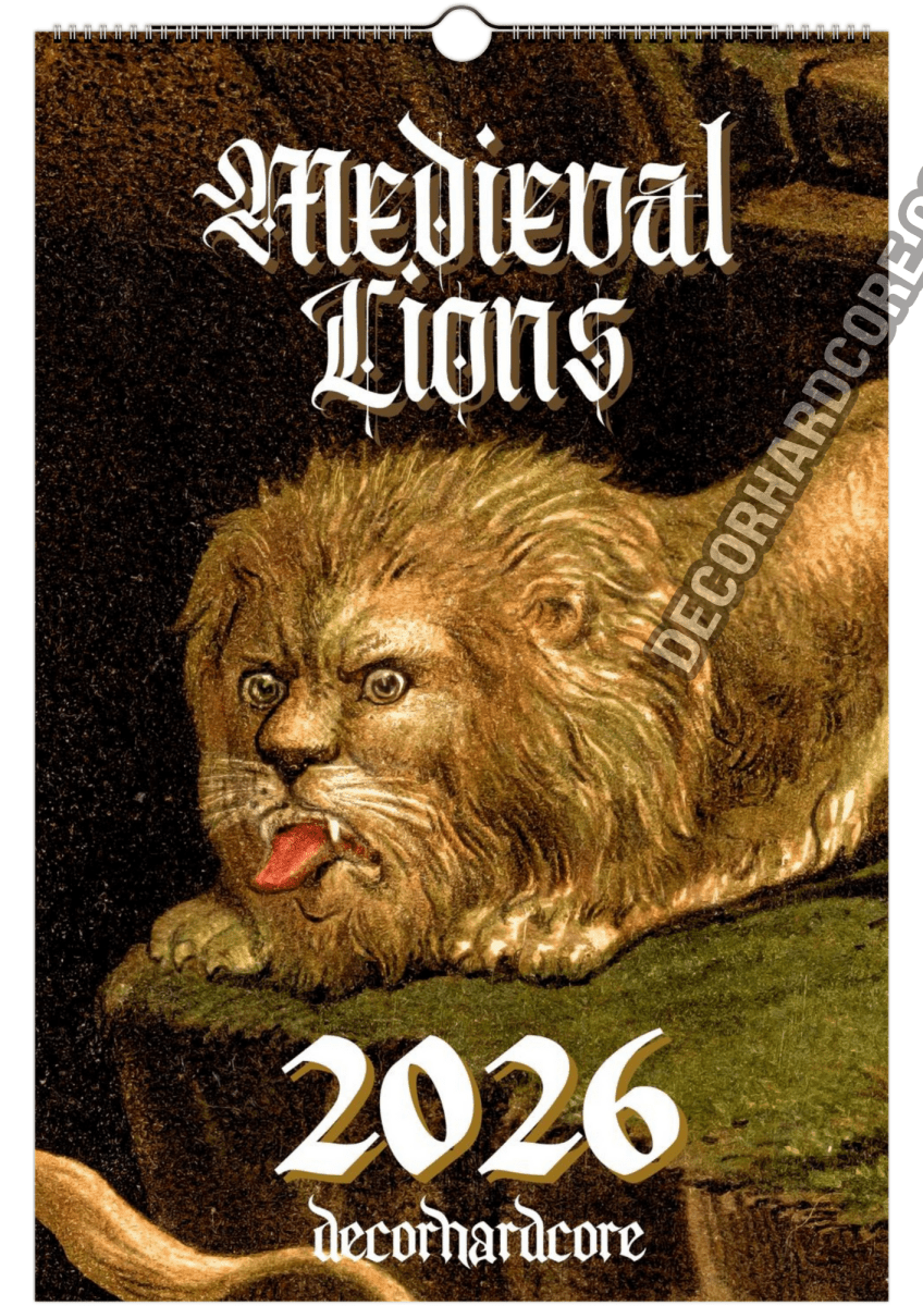 2026 Medieval Lions Wall Calendar - DecorhardcorePrint Material
