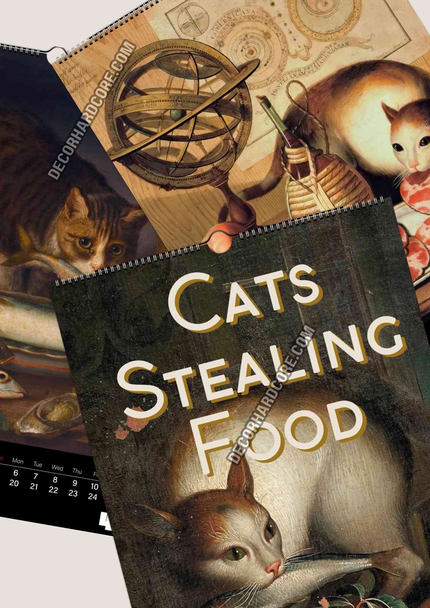 2026 Cats Stealing Food Wall Calendar - DecorhardcorePrint Material