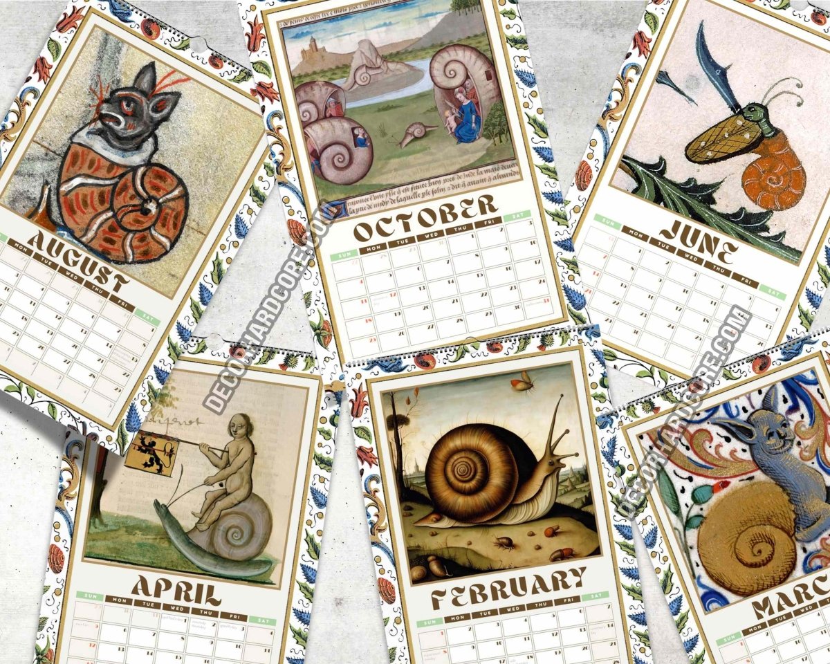 2026 Medieval Snails Wall Calendar - DecorhardcorePrint Material