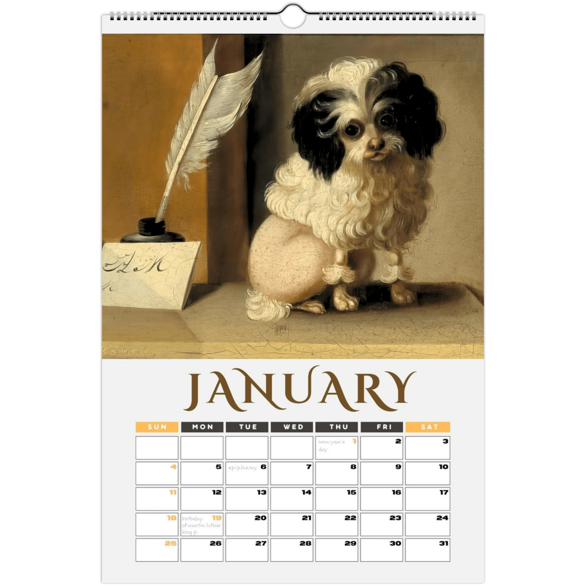 2026 Medieval Dogs Wall Calendar - DecorhardcorePrint Material