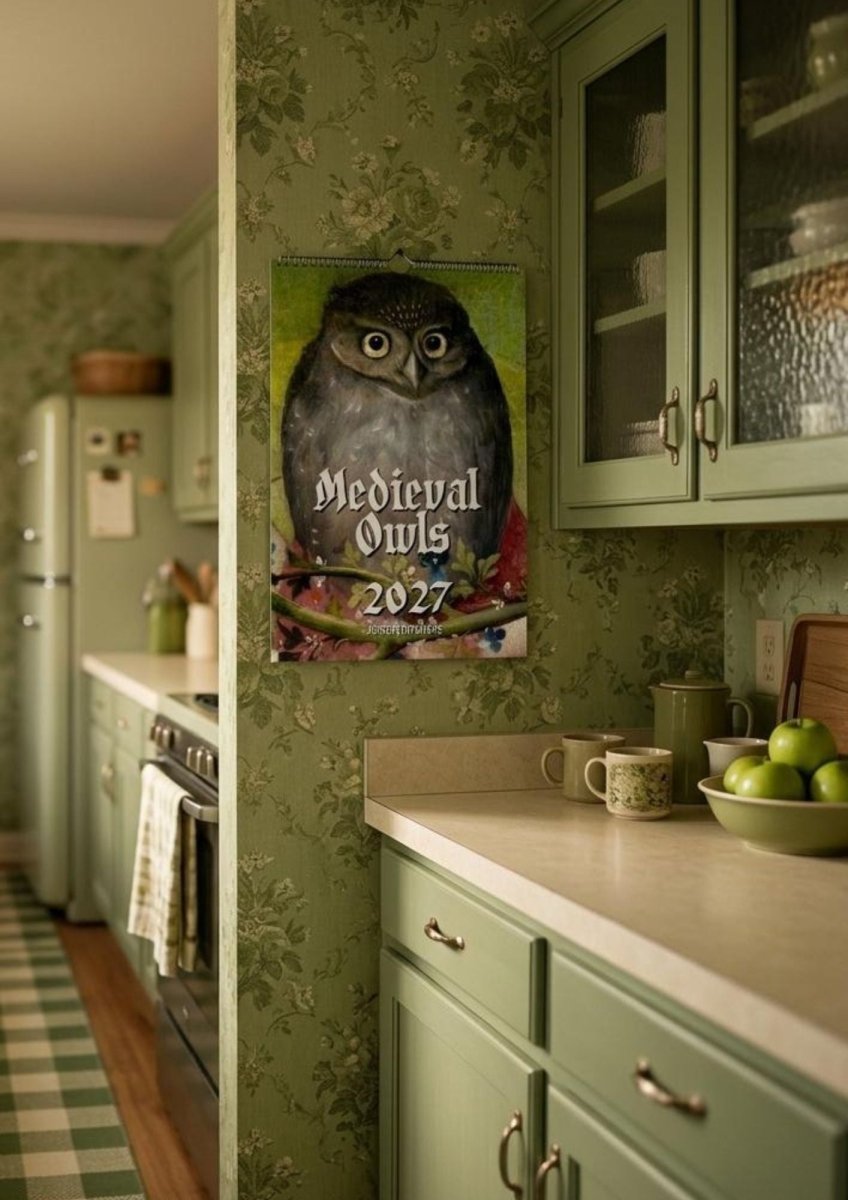 2027 Medieval Owls Calendar - DecorhardcorePrint Material