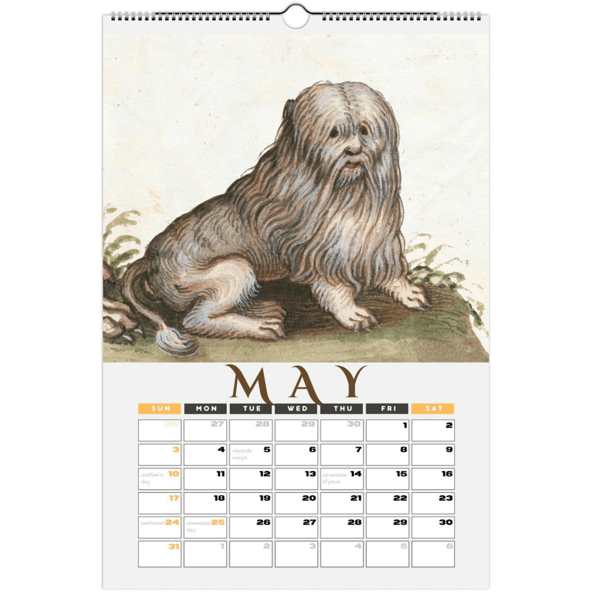 2026 Medieval Dogs Wall Calendar - DecorhardcorePrint Material