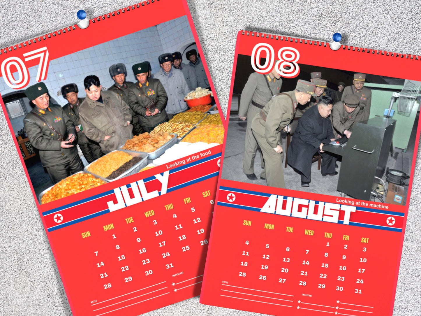 Kim Jong Un Looking at Stuff 2024 Wall Calendar