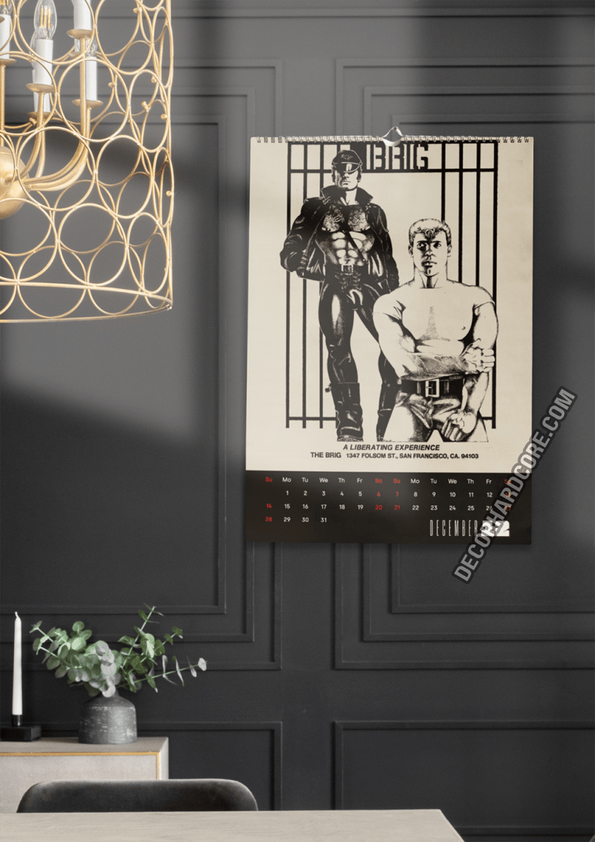 2025 Vintage Gay Leather Bars Wall Calendar - DecorhardcorePrint Material