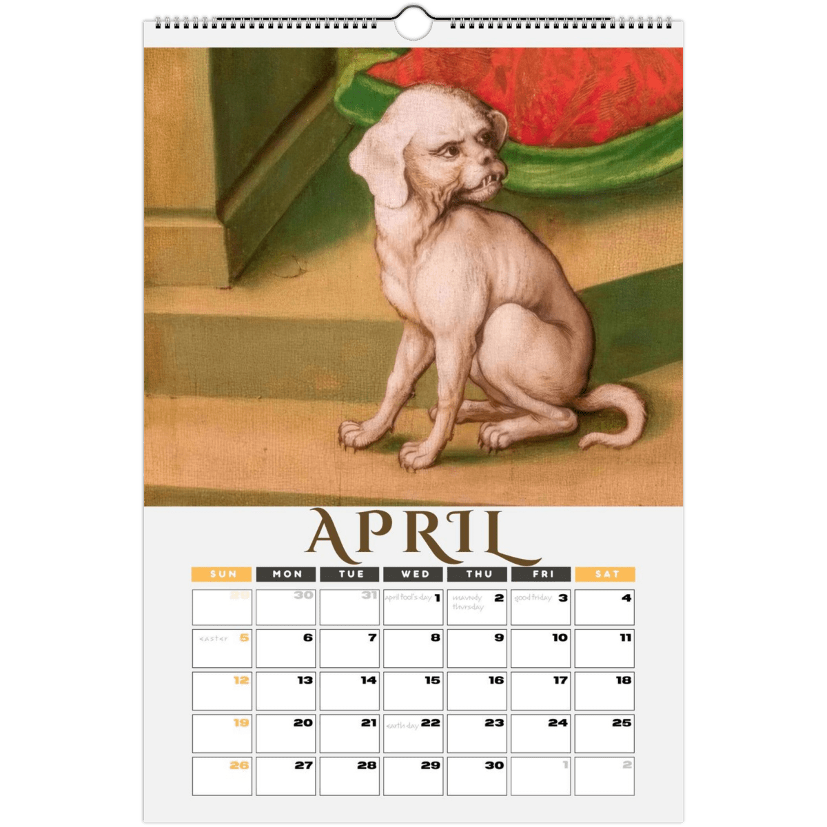 2026 Medieval Dogs Wall Calendar - DecorhardcorePrint Material