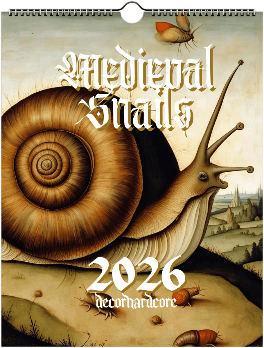 2026 Medieval Snails Wall Calendar - DecorhardcorePrint Material