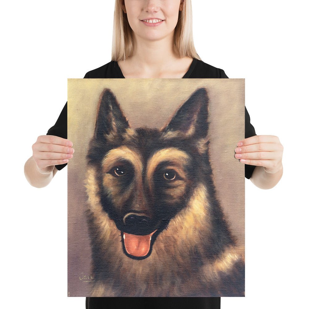Cursed German Shepherd Portrait Painting Print - Decorhardcore