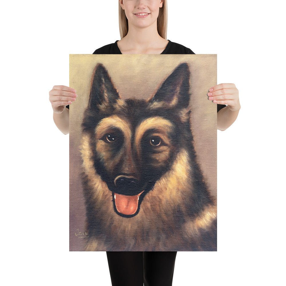 Cursed German Shepherd Portrait Painting Print - Decorhardcore