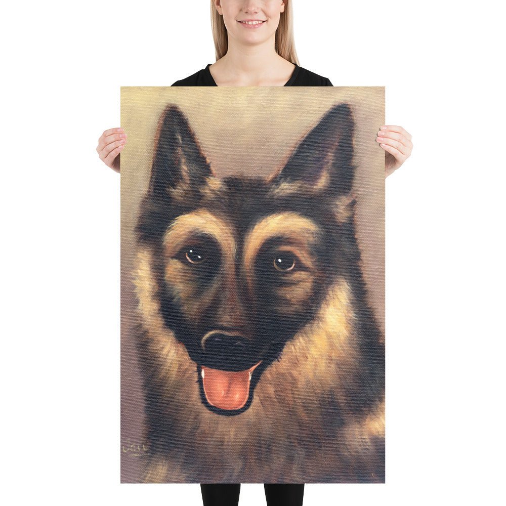 Cursed German Shepherd Portrait Painting Print - Decorhardcore