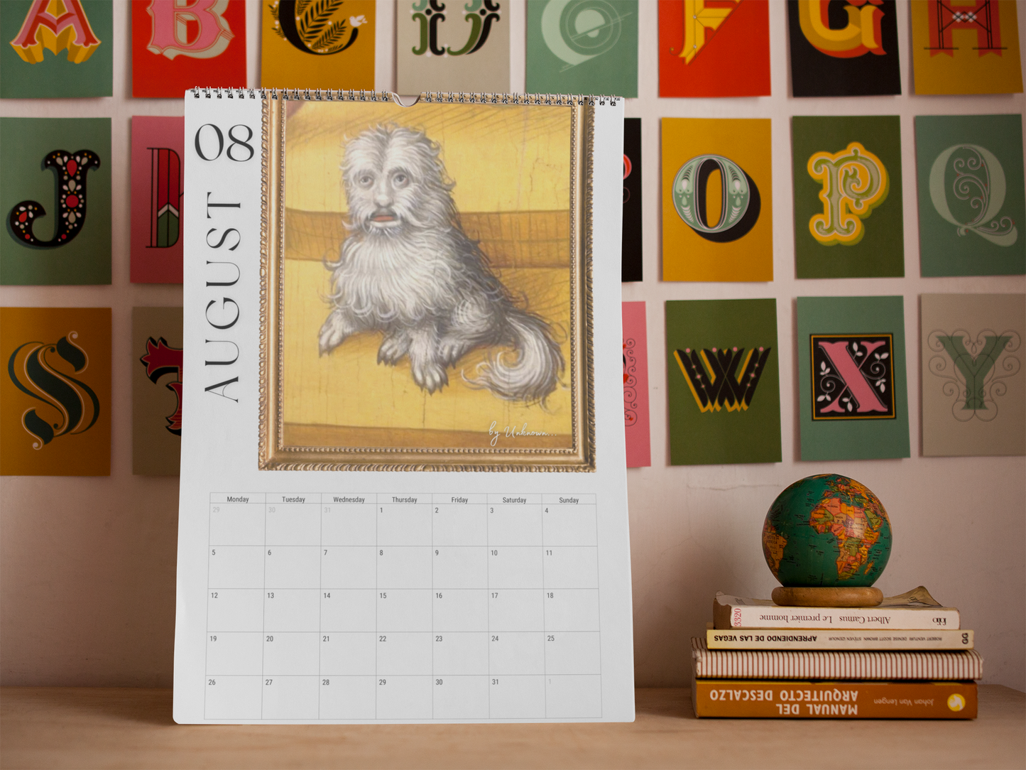 Cursed Dogs Portraits in Renaissance 2024 Wall Calendar