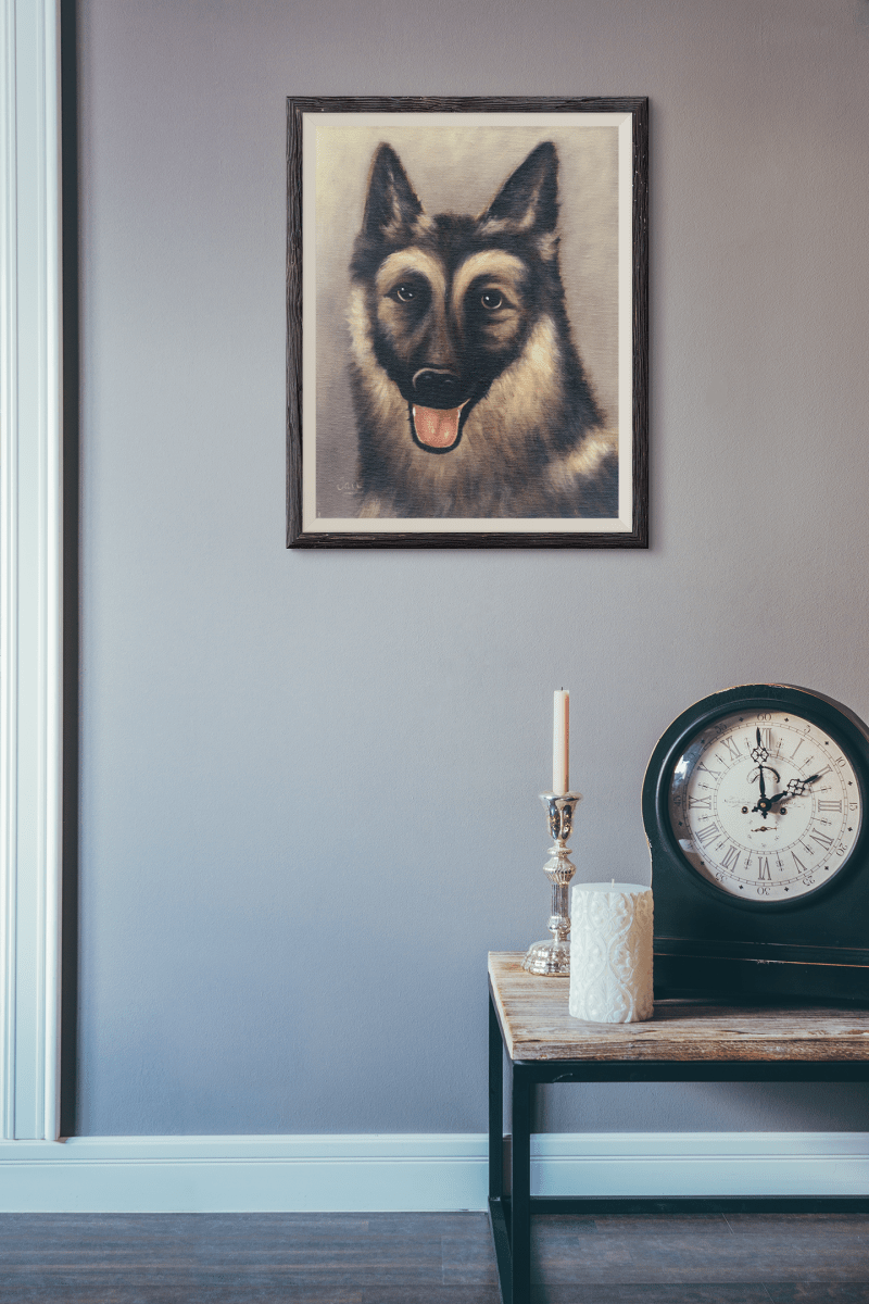 Cursed German Shepherd Portrait Painting Print - Decorhardcore