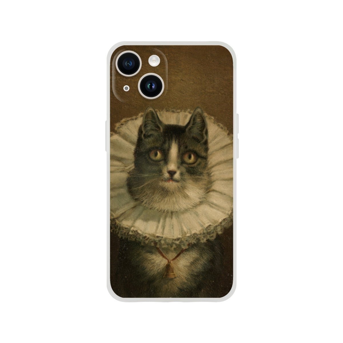 The Widow Cat with Collar iPhone case - DecorhardcorePrint Material