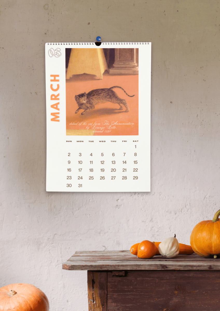 2025 Ugly Cats In Renaissance Paintings Wall Calendar - DecorhardcorePrint Material