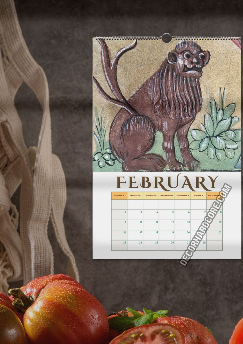 2025 Medieval Lions Wall Calendar - DecorhardcorePrint Material