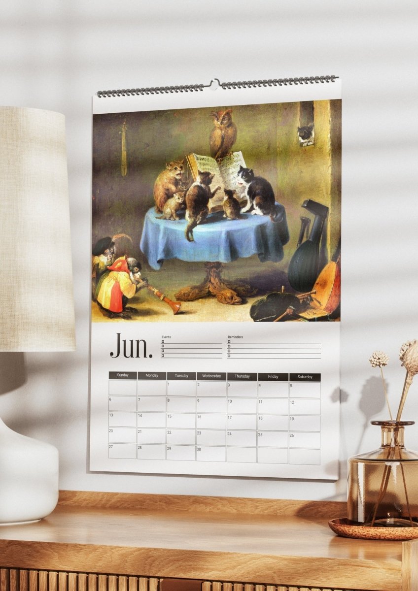 2027 Musical Cats Wall Calendar - DecorhardcorePrint Material