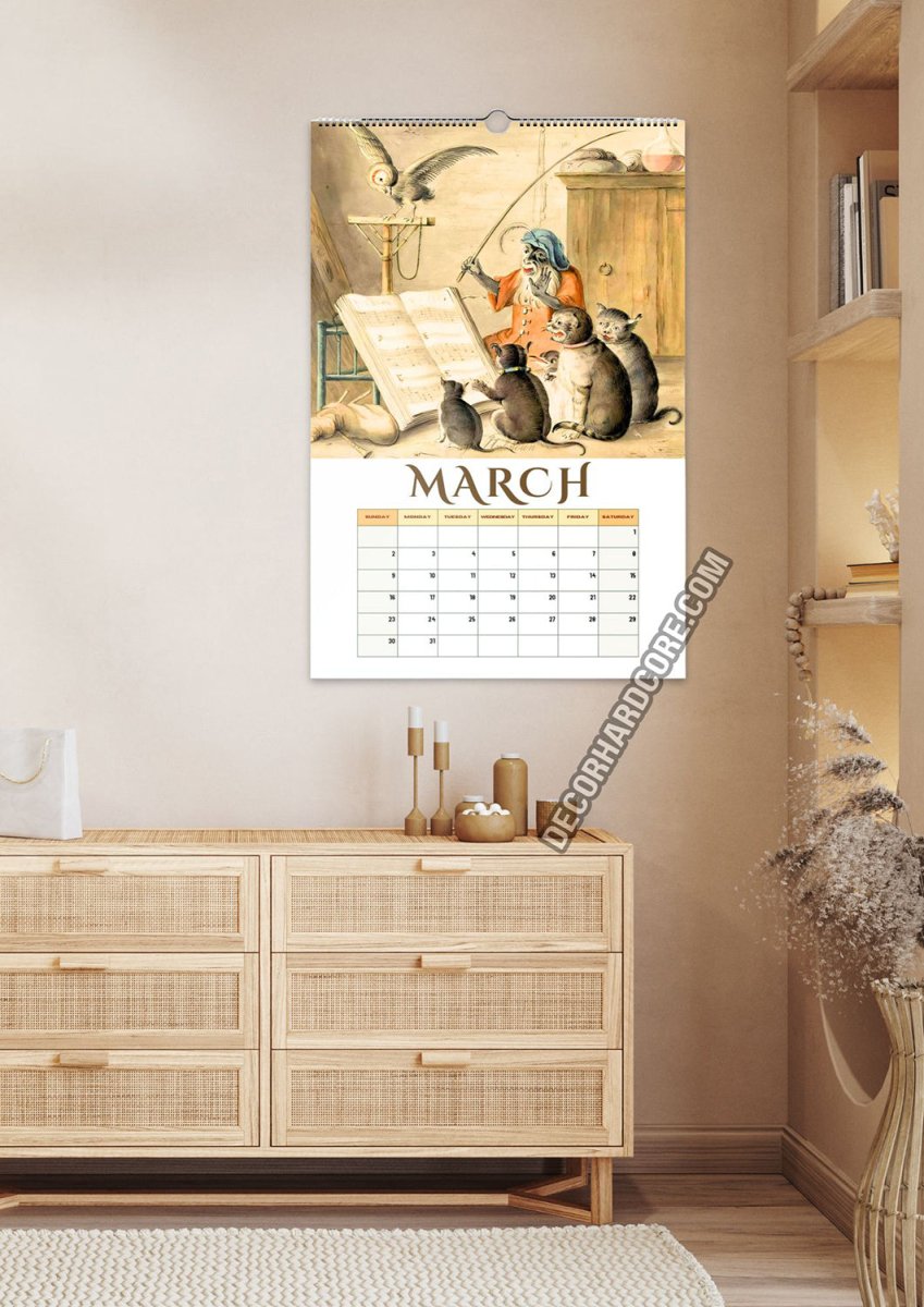 2025 Musical Cats Wall Calendar - DecorhardcorePrint Material