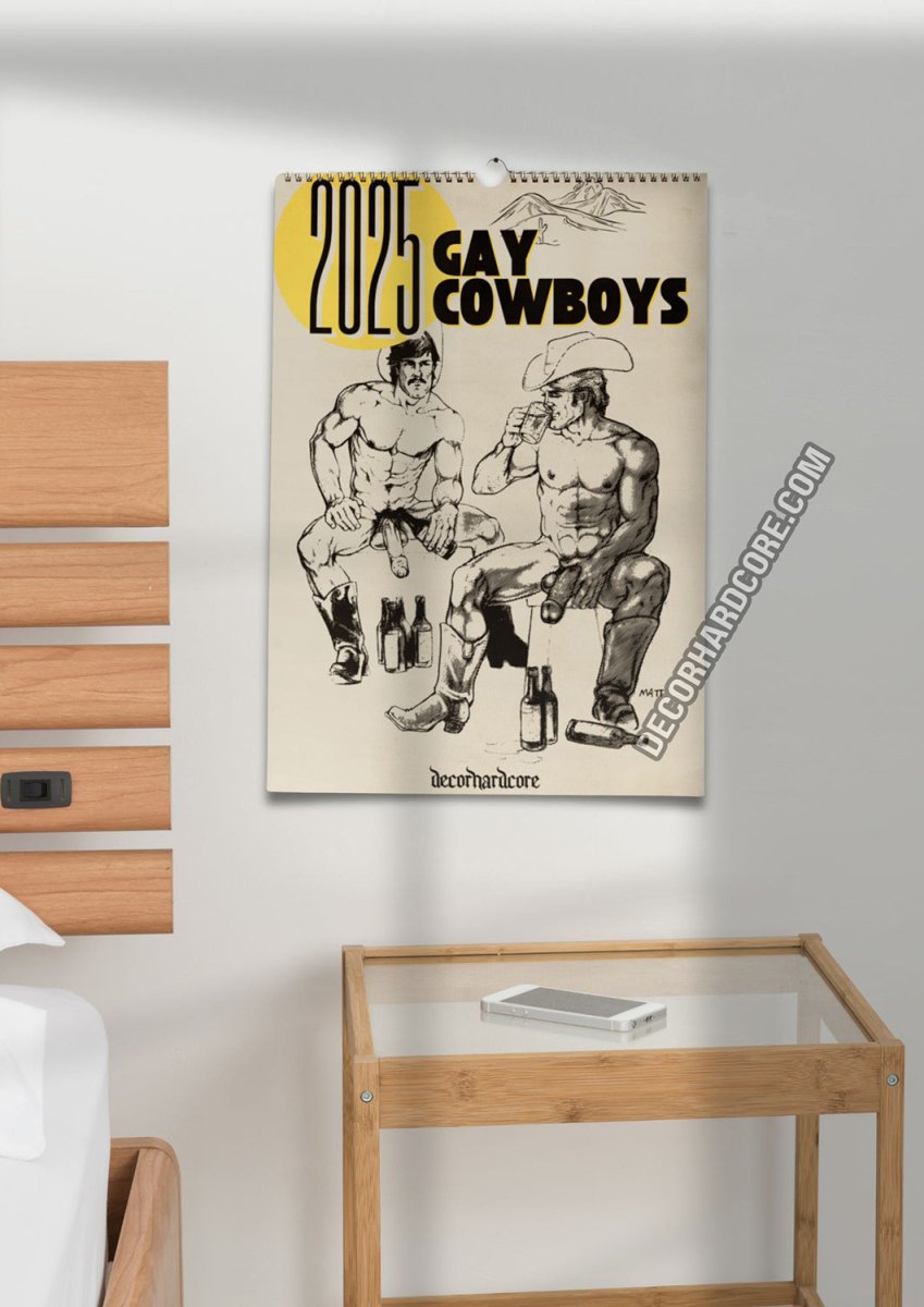 2025 Gay Cowboys Wall Calendar - DecorhardcorePrint Material