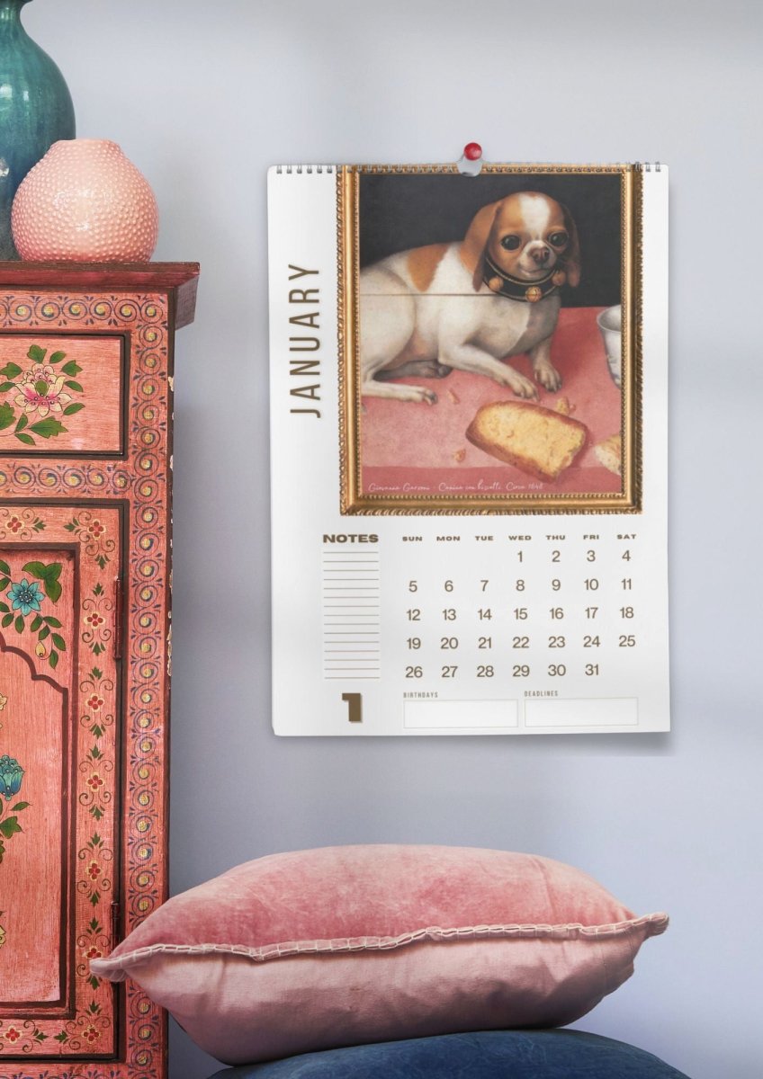 2025 Ugly Dogs In Renaissance Paintings Wall Calendar - DecorhardcoreCalendars