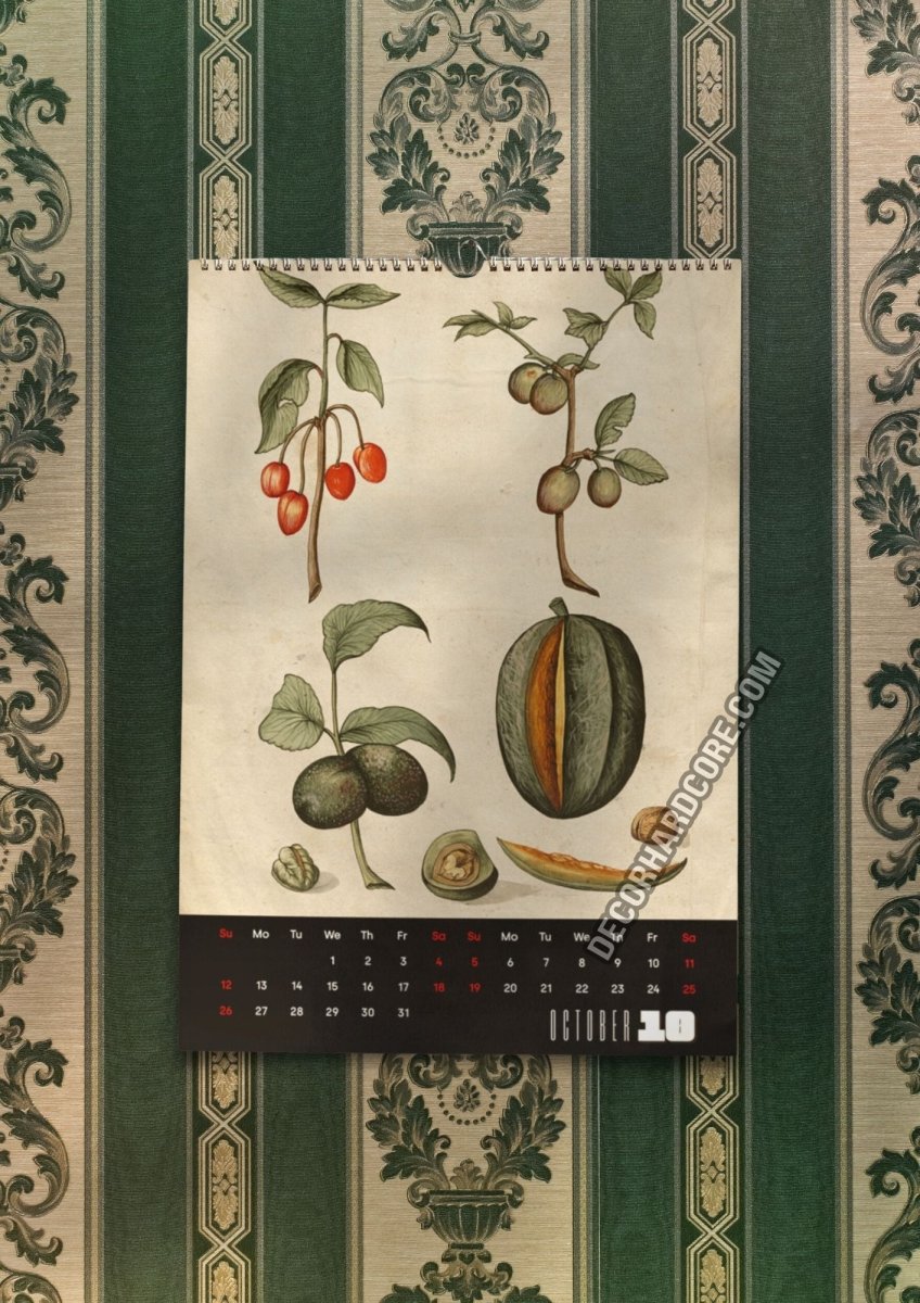 2025 Medieval Flora Wall Calendar - DecorhardcorePrint Material