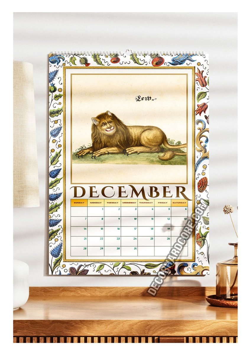 2025 Medieval Big Cats Wall Calendar - DecorhardcorePrint Material