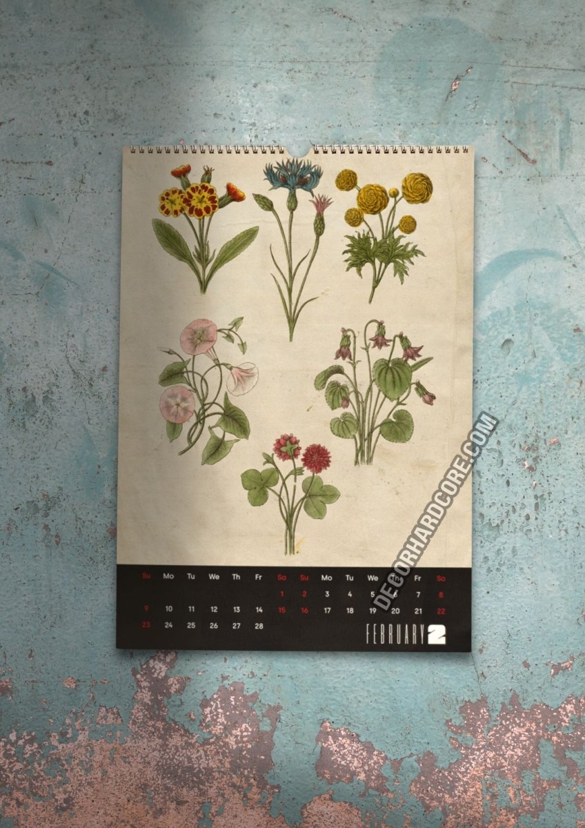 2025 Medieval Flora Wall Calendar - DecorhardcorePrint Material