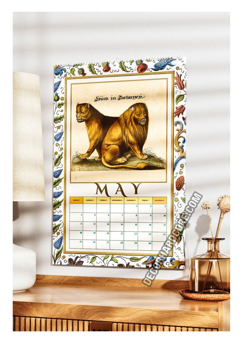 2025 Medieval Big Cats Wall Calendar - DecorhardcorePrint Material