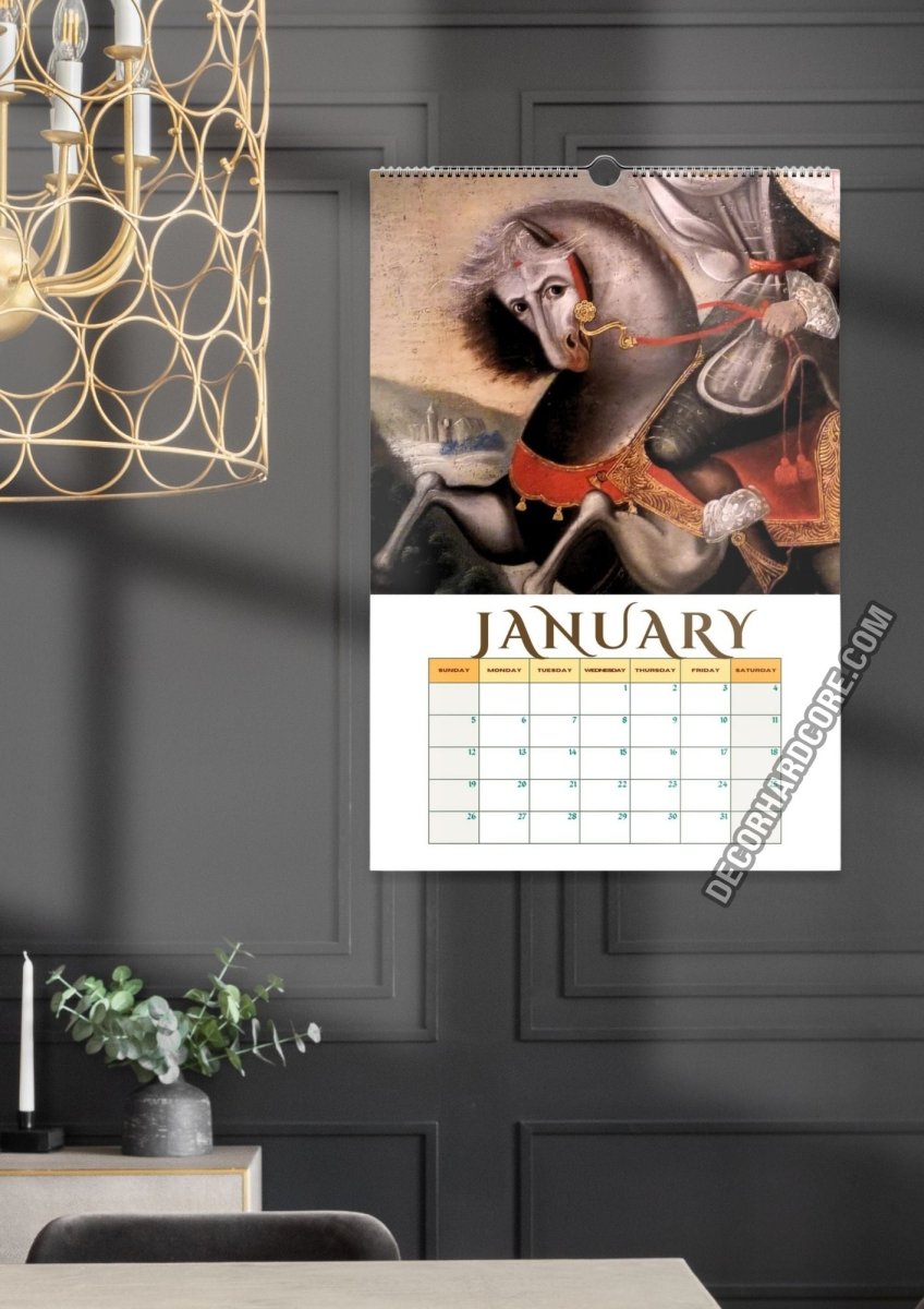 2025 Medieval Horses Wall Calendar - DecorhardcorePrint Material