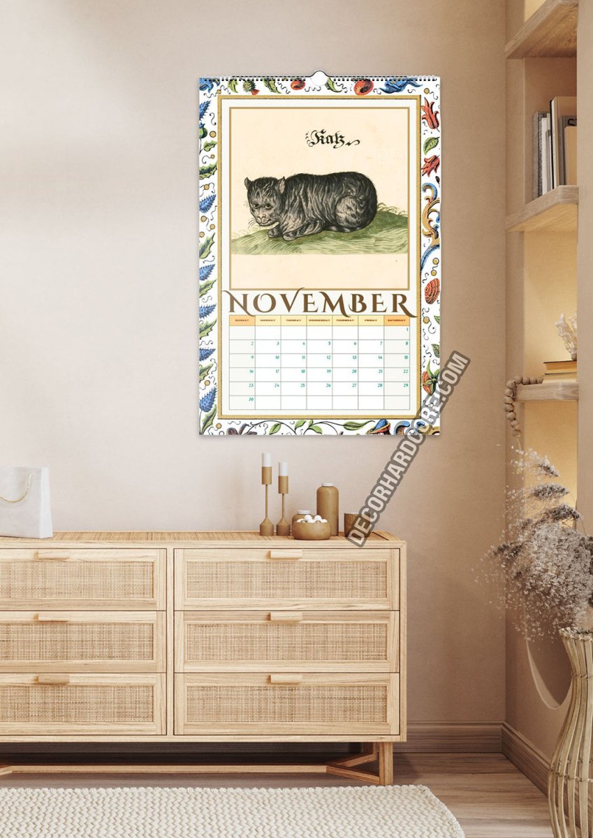 2025 Medieval Big Cats Wall Calendar - DecorhardcorePrint Material