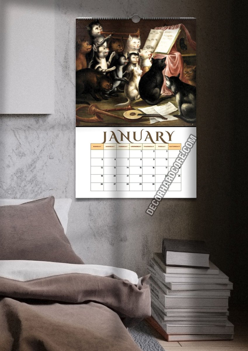 2025 Musical Cats Wall Calendar - DecorhardcorePrint Material