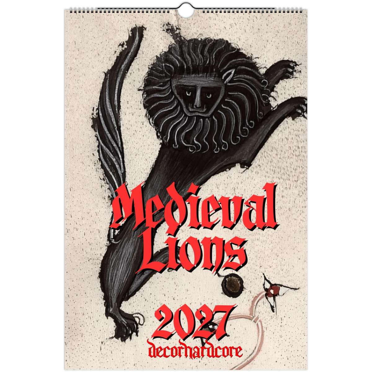 2026 Medieval Lions Wall Calendar - DecorhardcorePrint Material