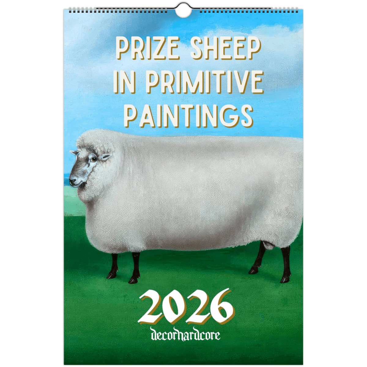 2026 Prize Sheep in Primitive Paintings Wall Calendar - DecorhardcorePrint Material