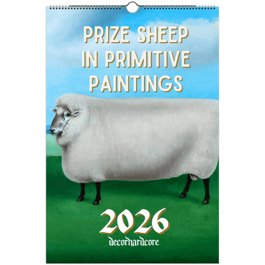 2026 Prize Sheep in Primitive Paintings Wall Calendar - DecorhardcorePrint Material