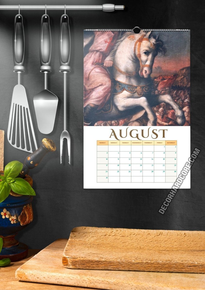 2025 Medieval Horses Wall Calendar - DecorhardcorePrint Material