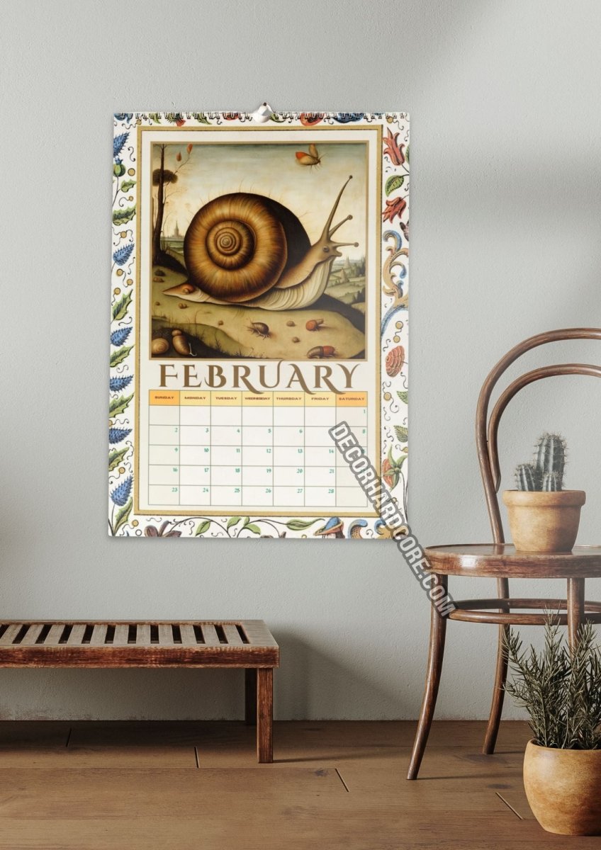 2025 Medieval Snails Wall Calendar - DecorhardcorePrint Material