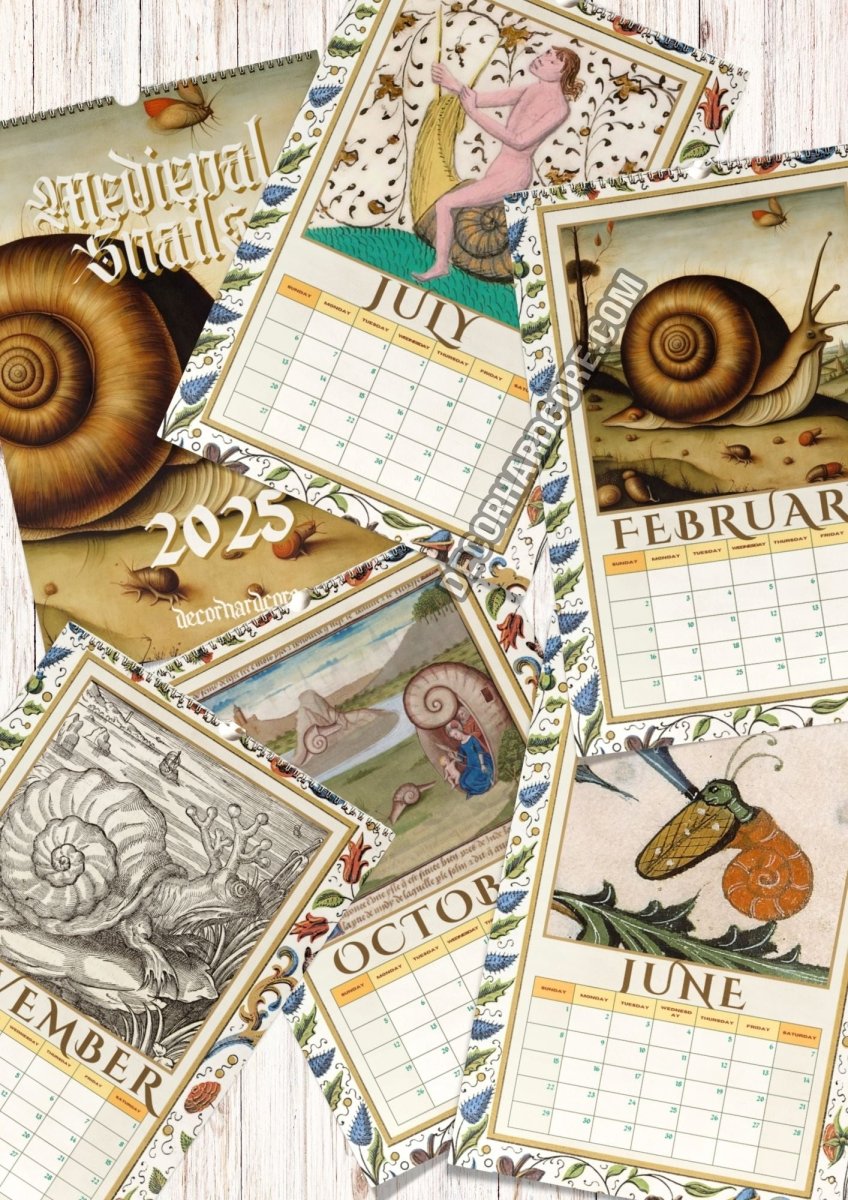 2025 Medieval Snails Wall Calendar - DecorhardcorePrint Material