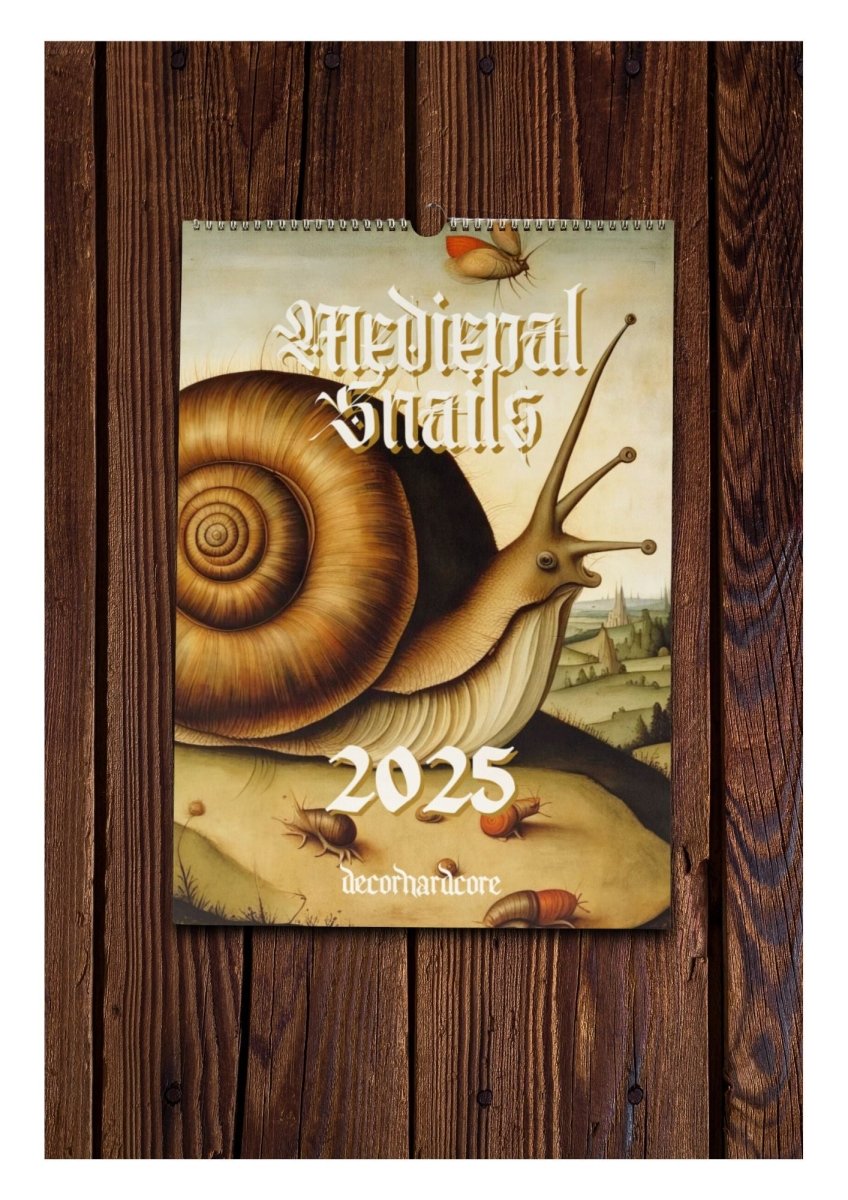 2025 Medieval Snails Wall Calendar - DecorhardcorePrint Material