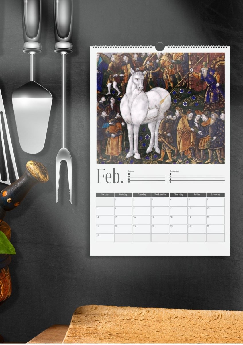 2027 Medieval Horses Wall Calendar - DecorhardcorePrint Material